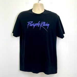Prince - Purple Rain Prince Graphic Black Short Sleeve Shirt Size Large